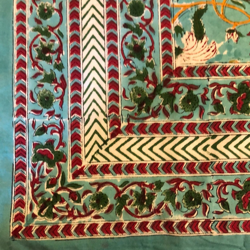 Beautiful teal tablecloth